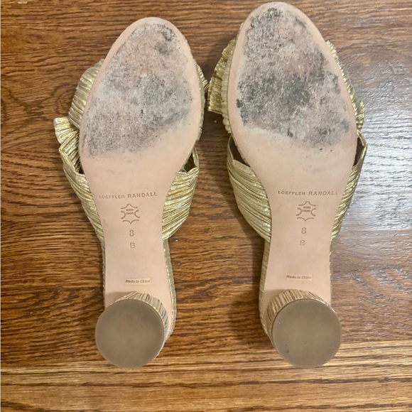 Loeffler Randall Gold Emilia Gold Pleated Bow Heel - Picture 5 of 6